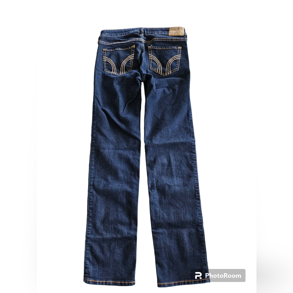 HOLLISTER dark blue jeans size 26x30 women's skinny gold embroidered pockets